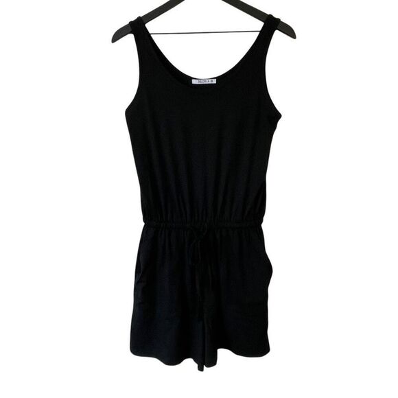 REORIA Womens Basic Summer Scoop Neck Sleeveless Tank Top Short Jumpsuit Romper - Picture 1 of 12